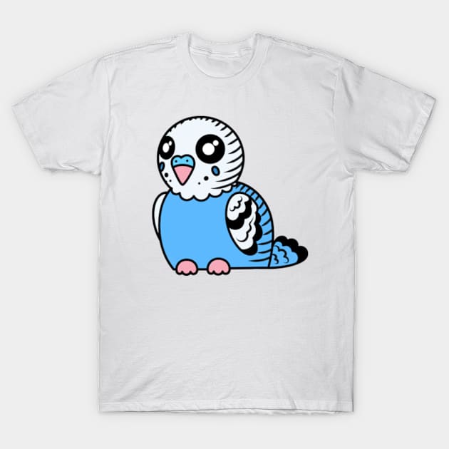 Cobalt Blue Budgie T-Shirt by JadedOddity